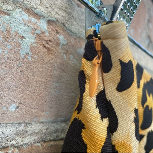 St. John Skirt Leopard Print Pleated Drop Waist Orange Black Cotton Silk Midi - Picture 13 of 16